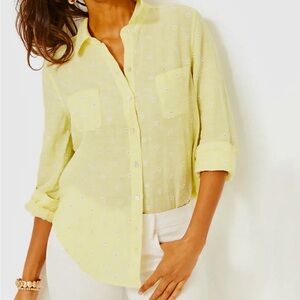 Lilly Pulitzer Sea View Linen Button Down